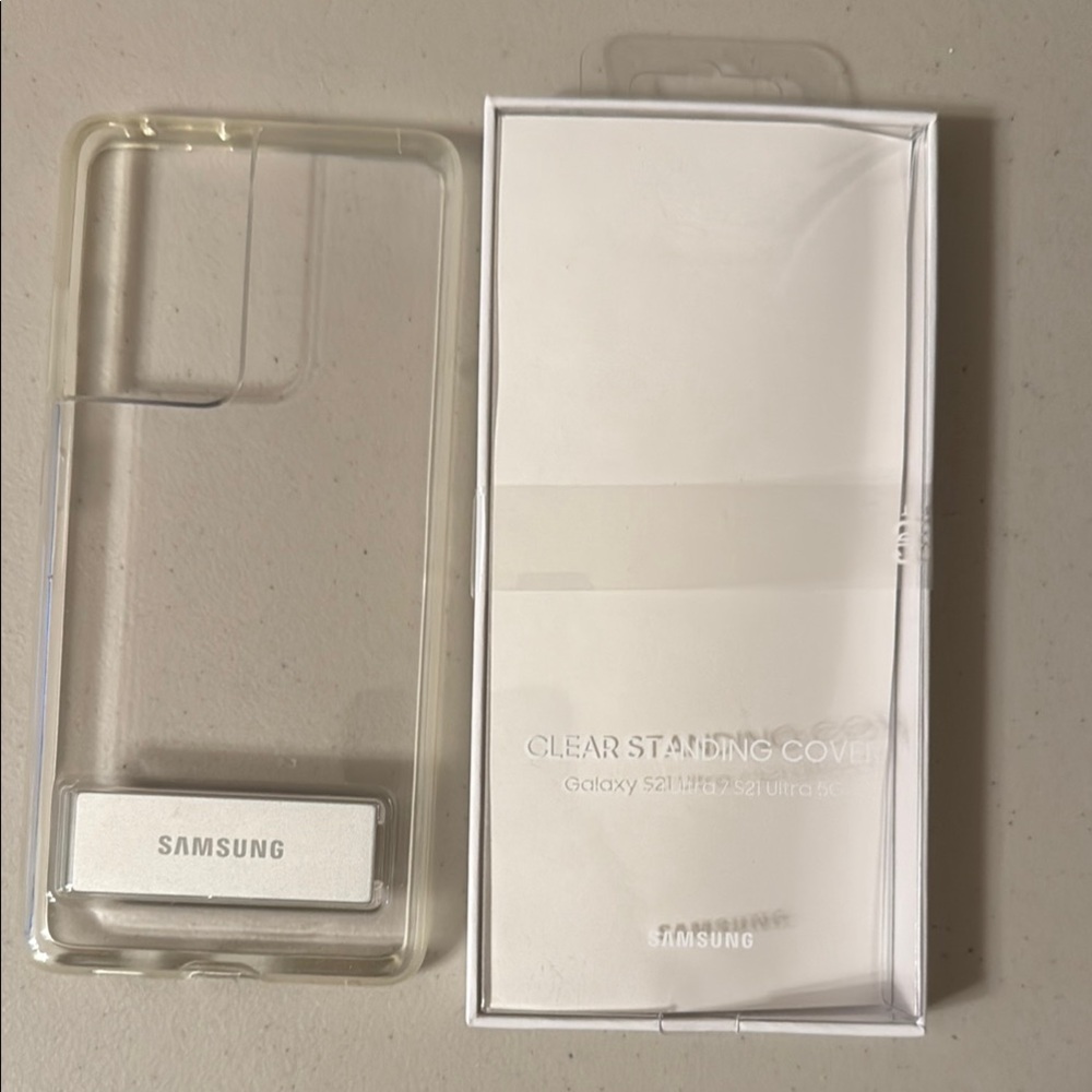 Samsung Transparent Phone Case with Silver Stand